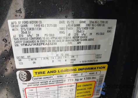 2023 Ford Expedition Limited z USA, uszkodzony, nr VIN 1FMJU1K82PEA53230